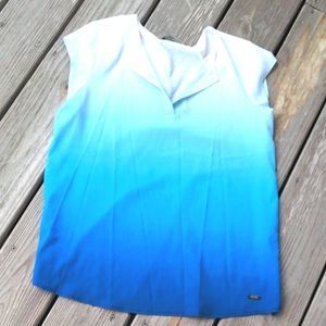 Ivanka Trump blue sleeveless blouse ombre